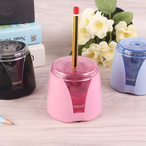 Eagle Electric Pencil Sharpener, Battery Powered with Large Shaving Holders, Suitable for Kids and Office Use