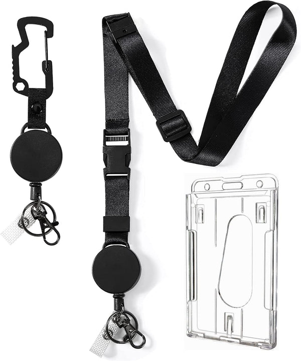 DELSWIN Heavy Duty Retractable Lanyard, Breakaway Lanyards for ID Badges, Keychain with Upgraded Carabiner