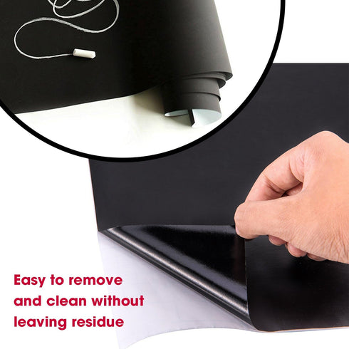 LeeLoon Chalkboard Contact Paper, Self-Adhesive Removable Blackboard Wallpaper for School, Office, Home, Art, 17.7" x