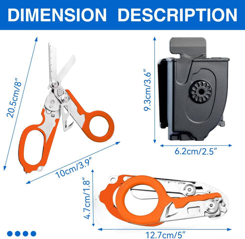 6 1 Heavy Duty in Multifunctional Trauma Shears Foldable | Stainless Steel emergency response scissors | Survival