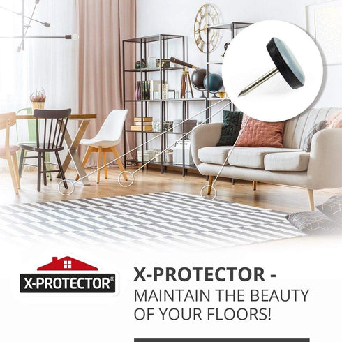 X-PROTECTOR Chair Glides, 40 pcs 1" Grey Nail-on Furniture Sliders, Premium Floor Protectors for Chair Legs