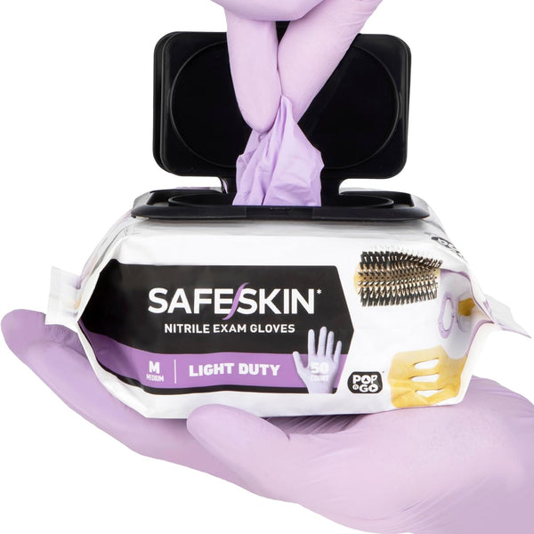 SAFESKIN Disposable Nitrile Gloves in POP-N-GO Pack of 50 or 200 Powder