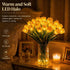 20pcs Vase,13in (10, Giltpeak LED Radiant Romantic Tulip Light with a Tulips Night Light that Never Fade, Valentine's