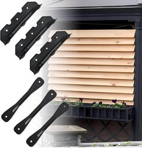 Explranltec Deck Sunblind System Brackets, Louver Hardware System for Blinds and shutters, Heavy-Duty