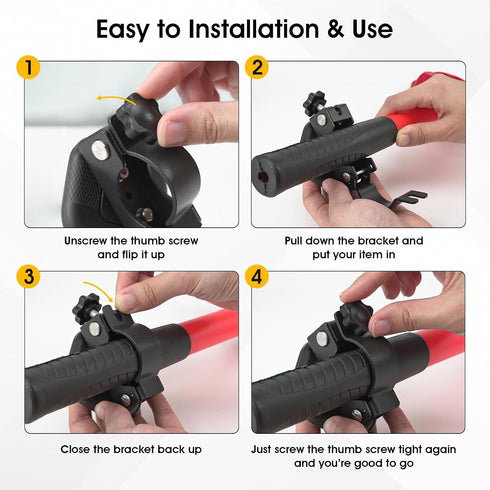 2 Pack Heavy Duty Magnetic Shovel Holder for Truck, No-Drill Strong Metal Magnet Hook Mount Rack for Flag, Paddle