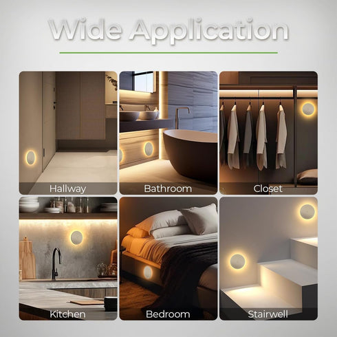 2000mAh Indoor Backlit Wall Sconce, Dusk to Dawn Motion Sensor Wireless Adjustable Brightness Rechargeable Night Light