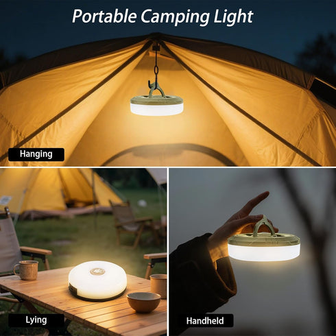 MDCMLKS 2-Pack 4 1 8 32.8FT Camping String Lights, in Portable Camping Light Rechargeable, Lighting Modes, USB