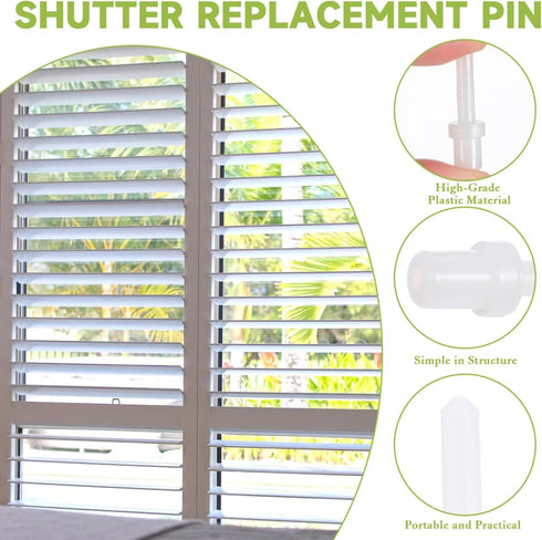 60 1.10 Inch Pcs Shutter Replacement Pins Clear Plastic Louver Pins for Window and Plantation Shutter Repair Supplies