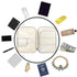 JAKAGO A4 Travel Portfolio Multifunctional Document Organizer Zippered Case for Office Supplies, Mulberry White