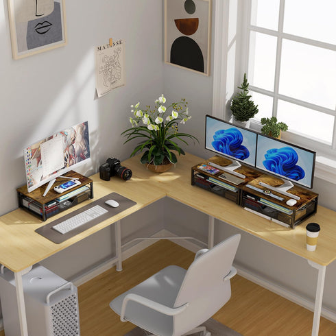gianotter Computer Monitor Stand Riser, office organizer with Drawer, Office Organizers Storage for Classroom Office