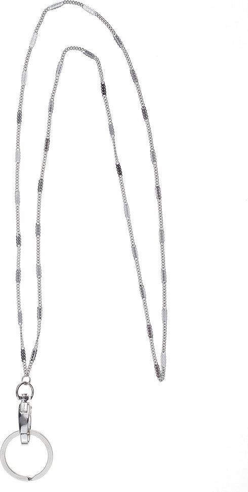 Wisdompro Women's Fashion Lanyard Necklace with Metal Clasp and Keyring for ID Badge, Keys - Twist Chain