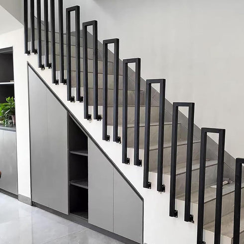 PAUANI U-Shaped Side Mount Railing - Indoor Metal Stair Handrail, Safety Non-Slip Deck
