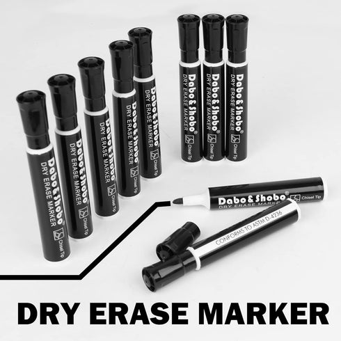 Dabo&Shobo Dry Erase Markers, Bulk Pack of 72 Count, Low Odor Ink, Chisel Tip, Black Whiteboard Markers for School