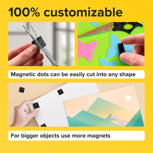 Hyper-Sticky Magnets with Adhesive Backing - 110pcs 0.8x0.08 Strong Magnetic Squares for Whiteboard Fridge -