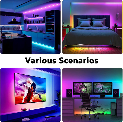5050 16.4ft dalattin LED Strip Lights IC+RGB, Led Lights for Bedroom, DIY Multiple Colors on One Line, Led Lights