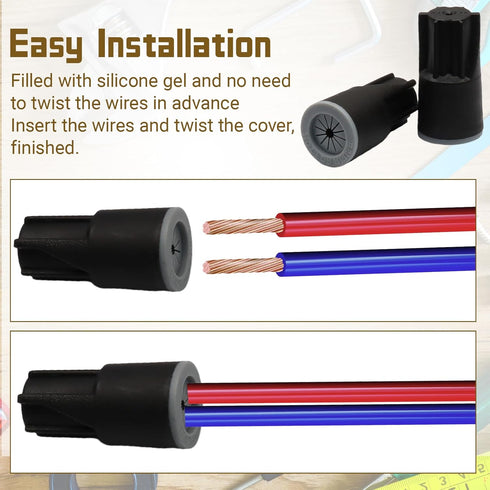 Uenhoy 40 22AWG-14AWG, Pcs Waterproof Wire Electrical Connectors Outdoor Sealant Twist Nut Caps Cable Terminal