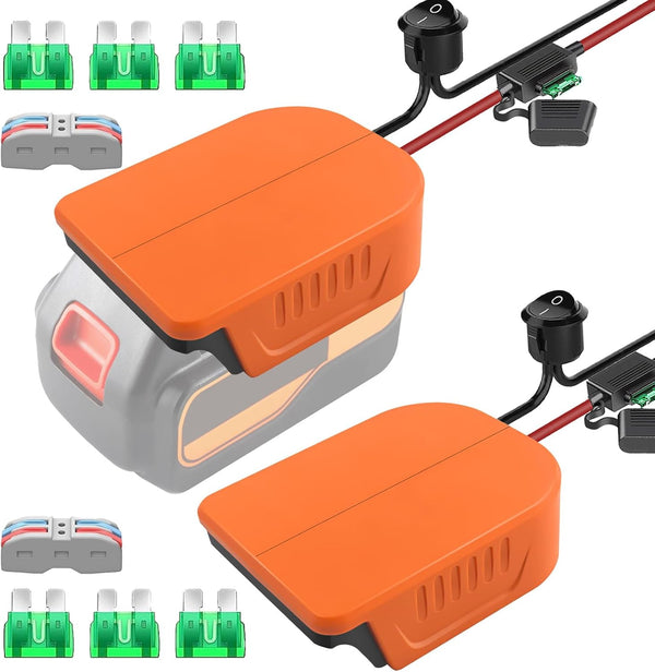 2 Packs Power Wheel Adapter for Black+Decker 20V MAX Lithium Battery Converter Kit with Fuses & Terminals