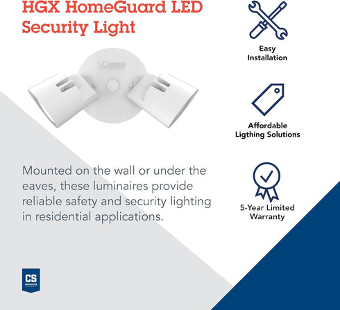 2-Light 4000K 2RH 40K 120 M2) Lithonia Lighting HomeGuard LED Outdoor Flood Lights, Wall or Ceiling Mount Outdoor