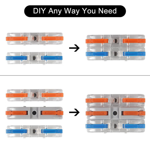 AITRIP 30pcs 1 Conductor Compact Wire Connectors, DIY Inline Electrical Connectors, Quick Connect Wire Terminals