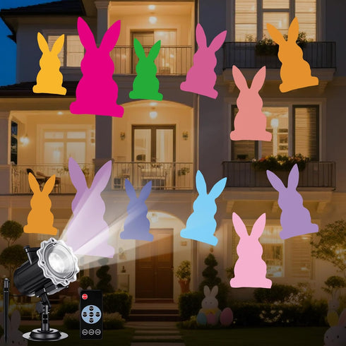 Grinsvalley 6 Easter Projector Light Outdoor LED Passover Projector Light with Film Slide Holiday Waterproof Landscape