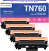 TN760 Toner Cartridge Replacement for Brother TN-760 TN730 High Yield for DCP-L2550DW HL-L2350DW MFC-L2710DW Printer (4