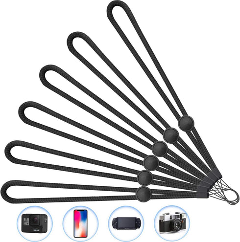 YOUOWO Adjustable Wrist Lanyard for Flashlight Wallet USB Flash Drive, 6 PACK Hand Strap for Cell Phone Charms Key ID