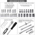 YUFANYA 46PCS 1/4 inch Drive Socket Set,Metric Ratchet Wrench Set with 4-14mm CR-V Sockets,S2 Bits,Extension Bars,Mechanic Tool Kits for Household Auto Repair