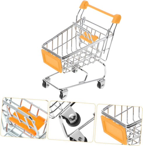 Compact Rolling Mini Shopping Cart - Versatile Office Organizer