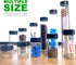 Glass Sample Vials, Wide Mouth Boro 3.3 Glass Bottle with Black Cap for Laboratory, 8pcs (30mm, 25ml)