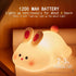 Dimmable 3 Squishy Bunny Night Light for Kids, Cute Big Face Rabbit Silicone Lamp with Timer Brightness, Easter Nursery