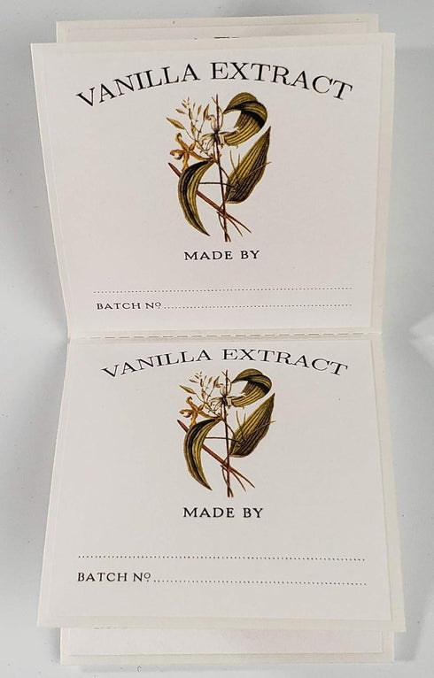 Vanilla Extract Labels - Pack of 12, Size 2" x 2"