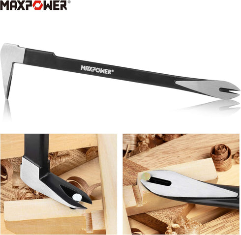 4-Pieces Set, 12-inch 8-inch 10-inch 7-inch MAXPOWER Pry Bar Utility Claw Pry Bar, Nail Puller, and Flat Pry Bar