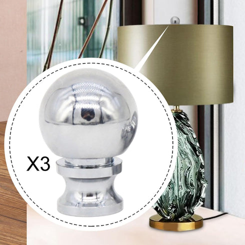 Simhoa 3 Pieces Lamp Finials Lamp Shade Toppers Nut Decoration,Aluminum Alloy,Oil Rubbed,DIY Ball Knob Screw Cap