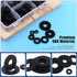 Glarks 175Pcs Flat Rubber Washers Assortment Kit, 10/12/16/18/20/25/30mm Heavy Duty Black Rubber Washers