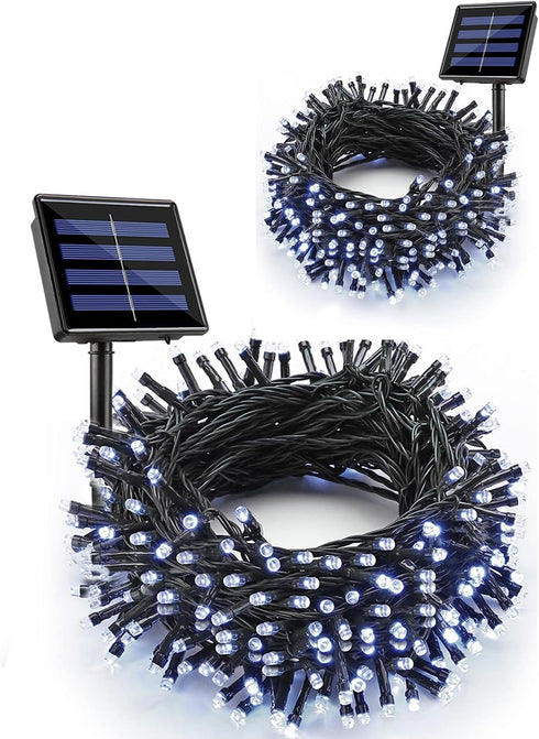 Flacchi Christmas Lights Solar 2 Pack Total 144ft 400 LED 8 Modes