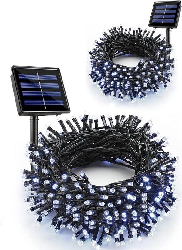 Flacchi Christmas Lights Solar 2 Pack Total 144ft 400 LED 8 Modes