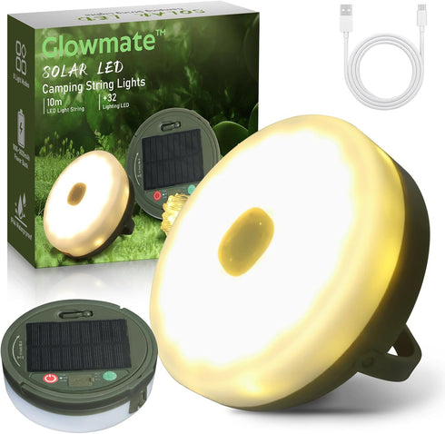 Glowmate 4 in 1 Camp Light Camping String Lights with 8 Modes Rechargeable