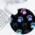 Dog Paw Print Round Mouse Pad, Funny Small Mouse Pad with Non-Slip Rubber Base, Home Office Decor Desk Accessories, 8.7