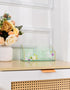 Papyrus Acrylic Mail Organizer, Green Aqua Desk Organizer with Floral Prints, Small Letter Holder for Office Supplies
