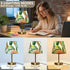 Dimmable ALAZA Table Lamp for Bedroom Nightstand Tropical Palm Leaf Flower Bedside Lamp with USB Port Fabric Shade Desk