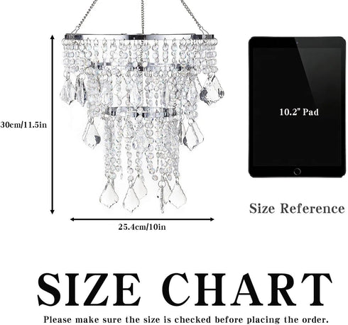 Acrylic Chandeliers Lampshade - Mini Beaded Light Fixture - Crystal Pendant Ceiling Light Shade