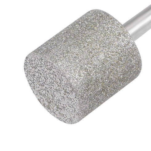 20Pcs Diamond Grinding Bits, Diamond Coated Burr Mounted Point, 12mm Cylinder Head, 1/8 Shank, 45mm Long