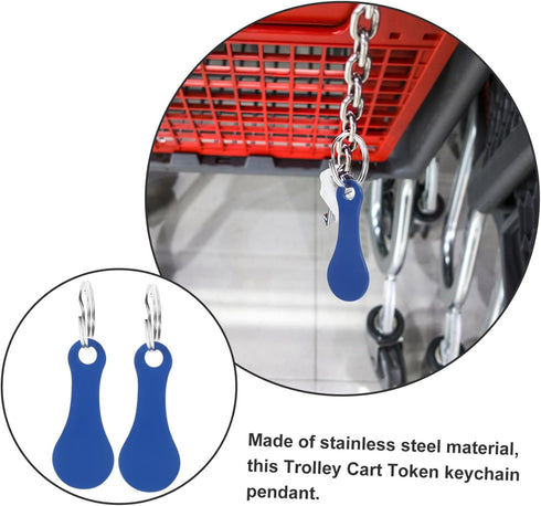 4pcs Fashionable Keychain Tokens - Metal Coin Shopping Trolley Accessories