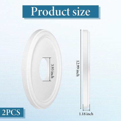 Xosjska 13"OD 4"ID 1"P 10.25 inch White Molded PU Ceiling Medallion for Light Fixtures Ceiling Crest Ceilings Fan