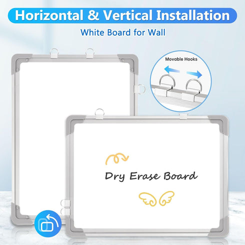 White Board - Dry Erase Board for Wall, Double-Sided 12" x 16" Small Hanging Cubicle Magnetic Whiteboard, Portable for Planning, Kitchen, Memo, School, Home, Office by AMUSIGHT