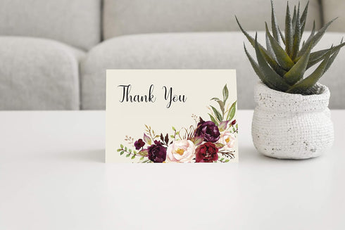 MPC Brands 50 80 lb Personalized Sympathy Thank You Cards with Message Inside Custom Funeral & Bereavement Thank You