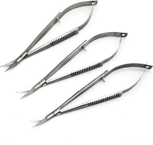 ARTMAN INSTRUMENTS Micro Castroviejo Scissors - 5.5" Curved Set of 3 for Embroidery, Extra Sharp