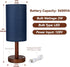 Bulb LALISU Small Table Lamp Nightstand Lamp Linen Lampshade Bedroom Wood Base Small Bedside Lamp for Night Stands