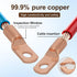 Thick Copper Electric Wire Lugs - 10Pcs Bare Copper Gauge 4Awg-1/4"(M6) Ring Heavy Duty Battery Cable Lugs Ends with