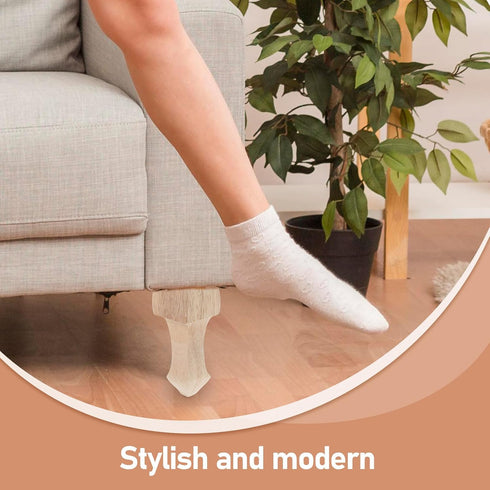 4pcs 15x6cm Toddmomy Solid Wood Carved Furniture Legs for Tea Table Bathroom Vanity Bedside Cabinet, Wood Furniture